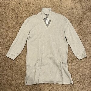 NWT Loft Women’s Size XL Gray Pattern Collared Dress